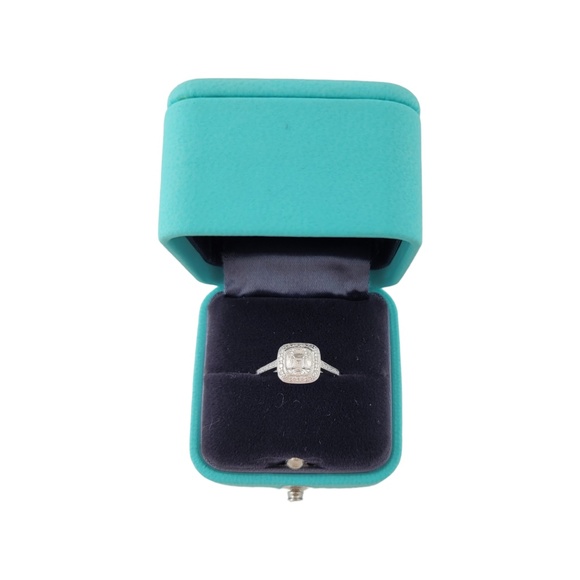 Tiffany & Co Legacy Platinum Cushion Cut Diamond Halo Engagement Ring #13794 - Picture 9 of 13